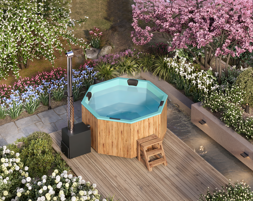 Vildmarksbad Fiberglas Octa - 2x2m - 7 personer