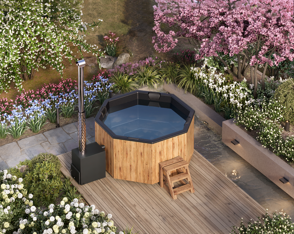 Vildmarksbad Fiberglas Octa - 2x2m - 7 personer