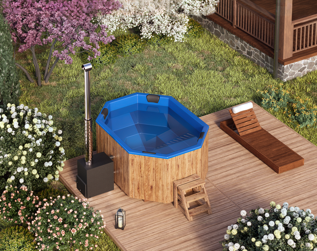Vildmarksbad Fiberglas Octa - 2,4x1,8m - 9 personer