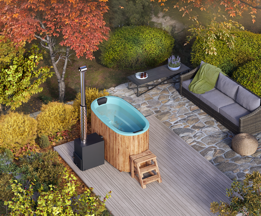 Vildmarksbad Fiberglas Oval - 1,85x0,95m - 2 personer