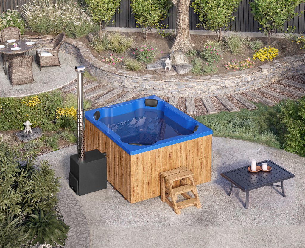 Vildmarksbad Fiberglas Quatro - 2x1,7m - 8 personer