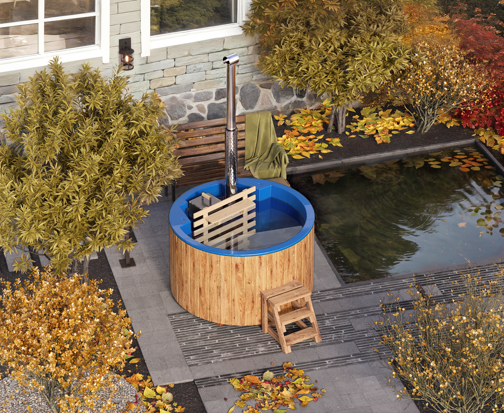 Vildmarksbad Fiberglas Round - Ø1,8m - Indvendig ovn - 3 personer