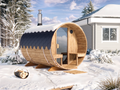 Outdoor Barrel Sauna - Ø2m/L2,8m - med udendørs siddepladser - 4 personer