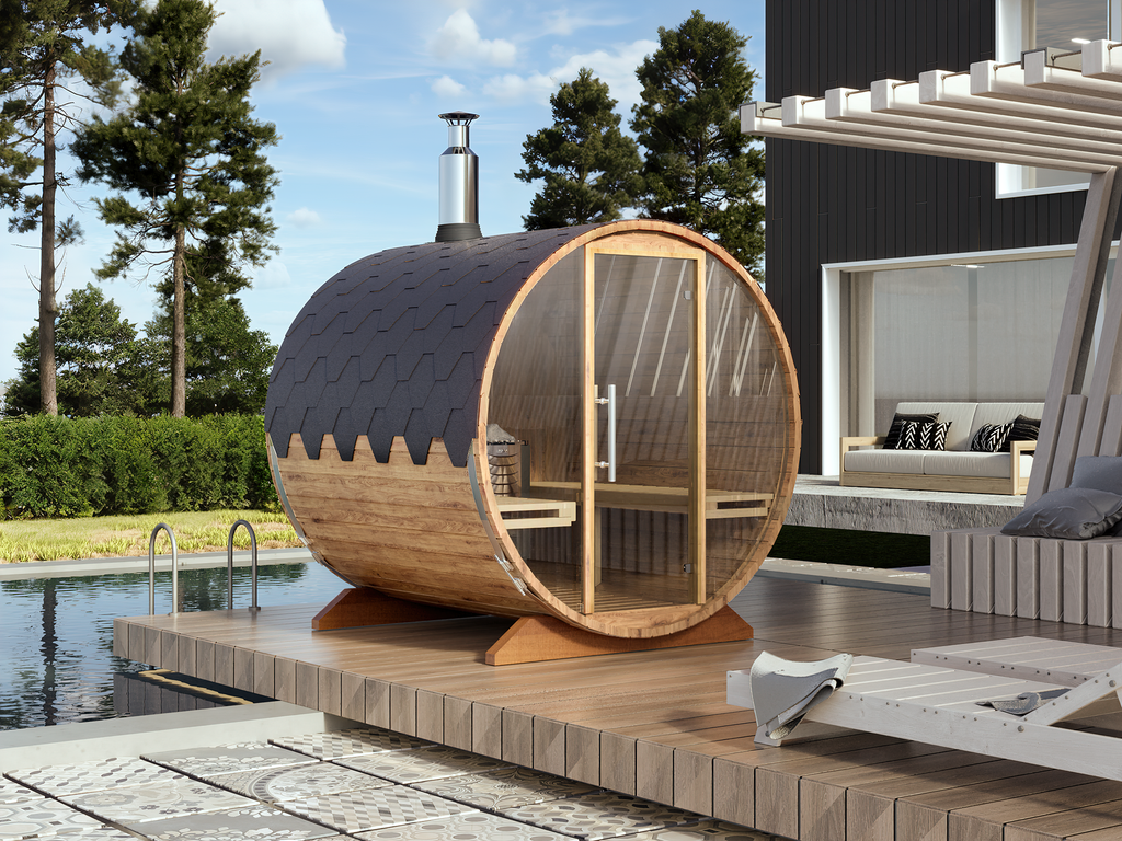 Outdoor Barrel Sauna - Ø2m/L2m - 4 personer