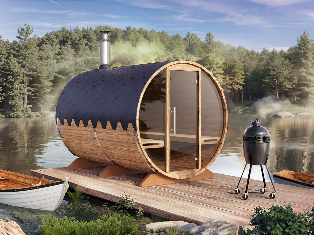 Outdoor Barrel Sauna - Ø2m/L3m - 6 personer