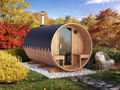 Outdoor Barrel Sauna - Ø2m/L3,6m - med udendørs siddepladser - 6 personer