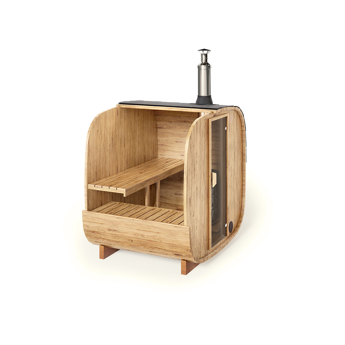 Outdoor Cube Barrel Sauna - Ø2,2m/L1,7m - 3 personer