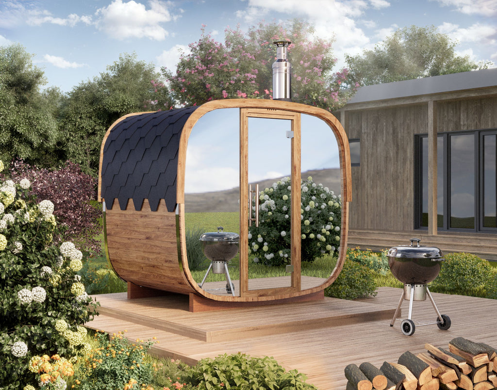 Outdoor Cube Barrel Sauna - Ø2,2m/L1,7m - 3 personer