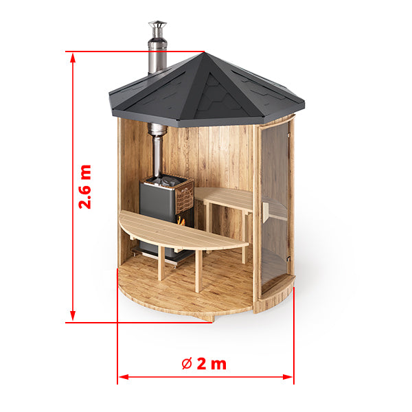 Outdoor Vetical Sauna - Ø2m - 2 personer