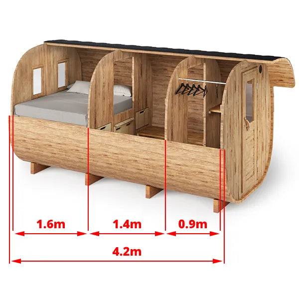 Outdoor Camping Pod - L4m - 2 personer
